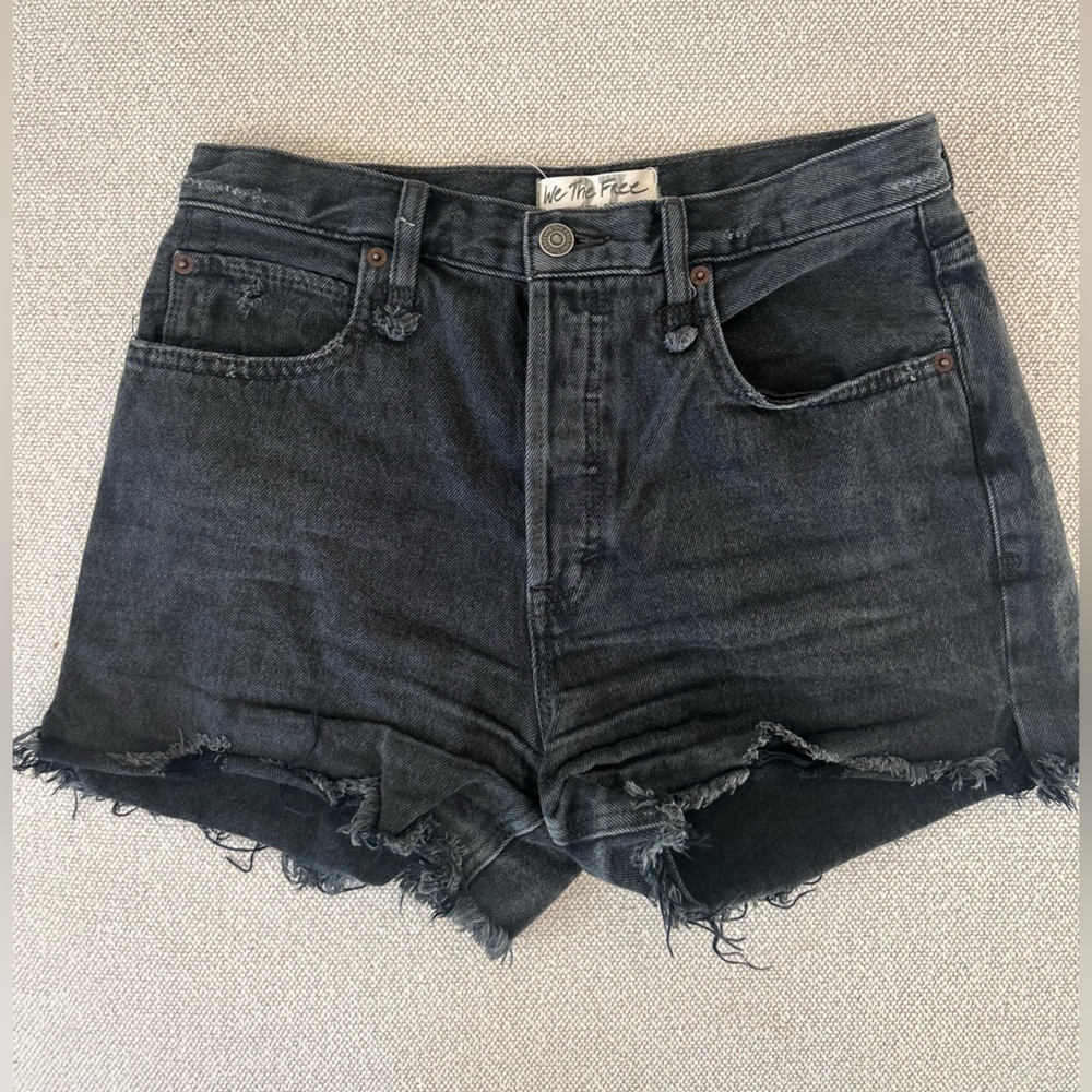 Free People We The Free Charcoal Denim Shorts